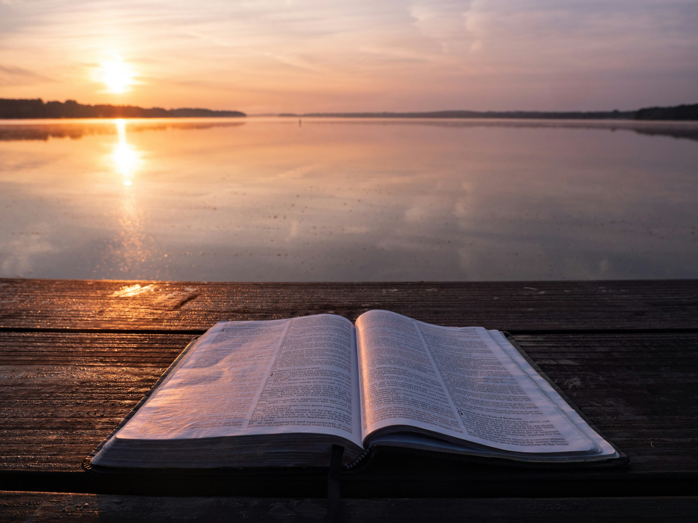 A close-up of the pages of Scripture